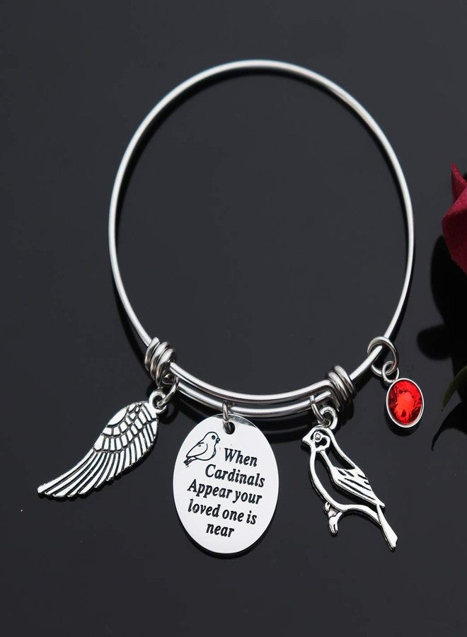 CHENVA Sympathy Gift When Cardinals Appear Your Loved One is Near Bracelet Cardinal Memorial Adjustable Bangle Jewelry Gift for Her (When cardinals appear your loved one is near Bangle) - Image 3